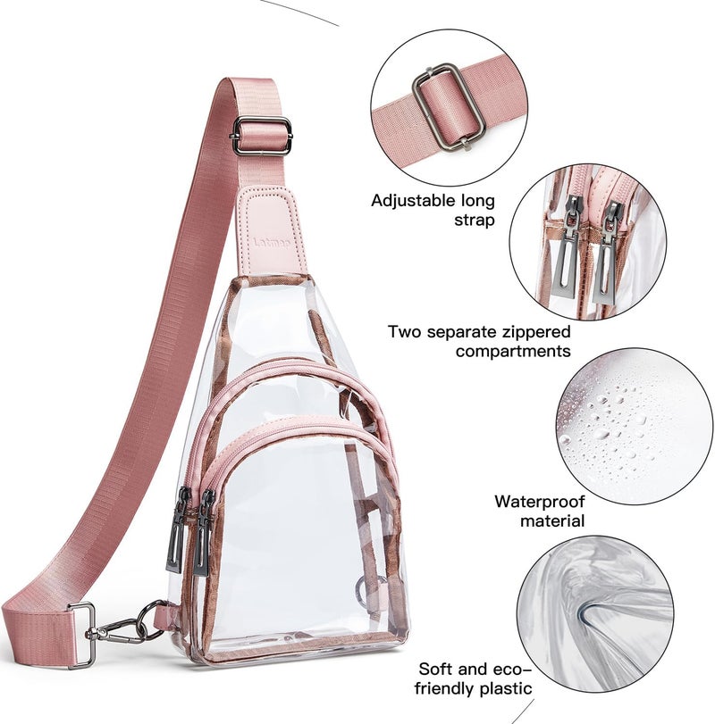 LATMAP Clear bags Stadium Approved Crossbody Sling Bag Fanny Pack Backpack Purses for Women Men Belt bag for stadium events - Image 5